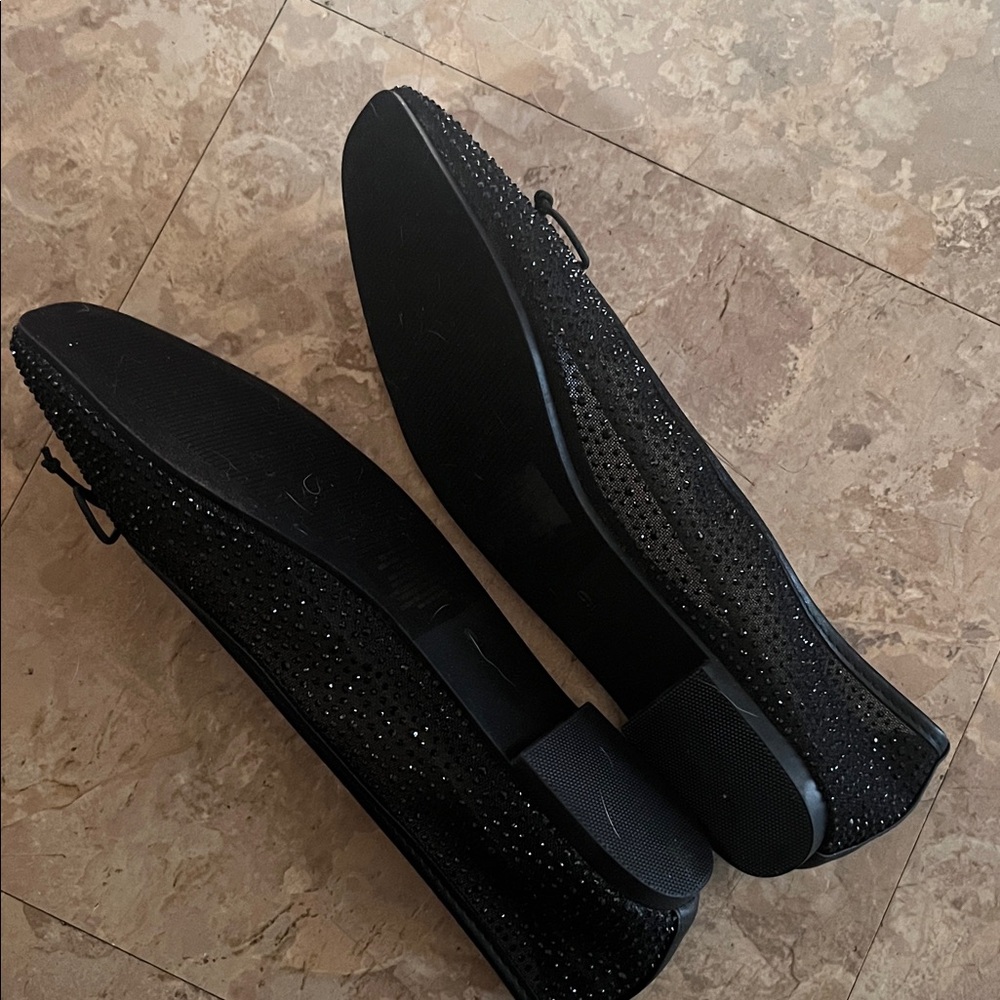 Studio 1886 Never worn Black Crystal-Embellished Ballet Flats Size 9